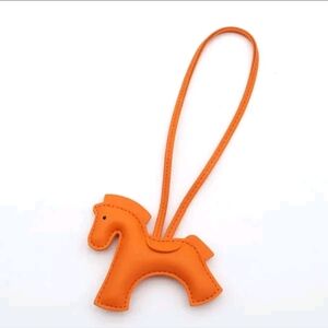 Orange Leather Pony Bag Charm